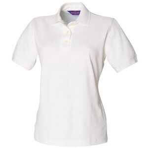 Henbury Womens/Ladies Classic Polo Shirt / White